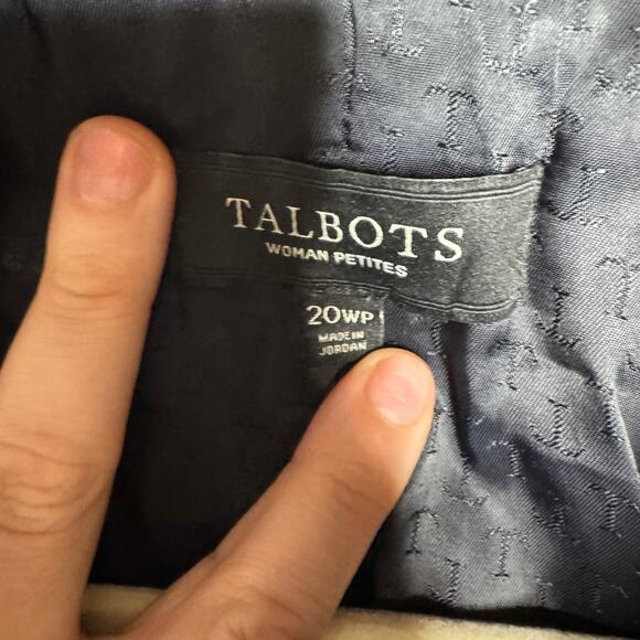 Talbots 20WP Navy Blazer Jacket Wool Blend Career Suit Coat - Picture 6 of 7